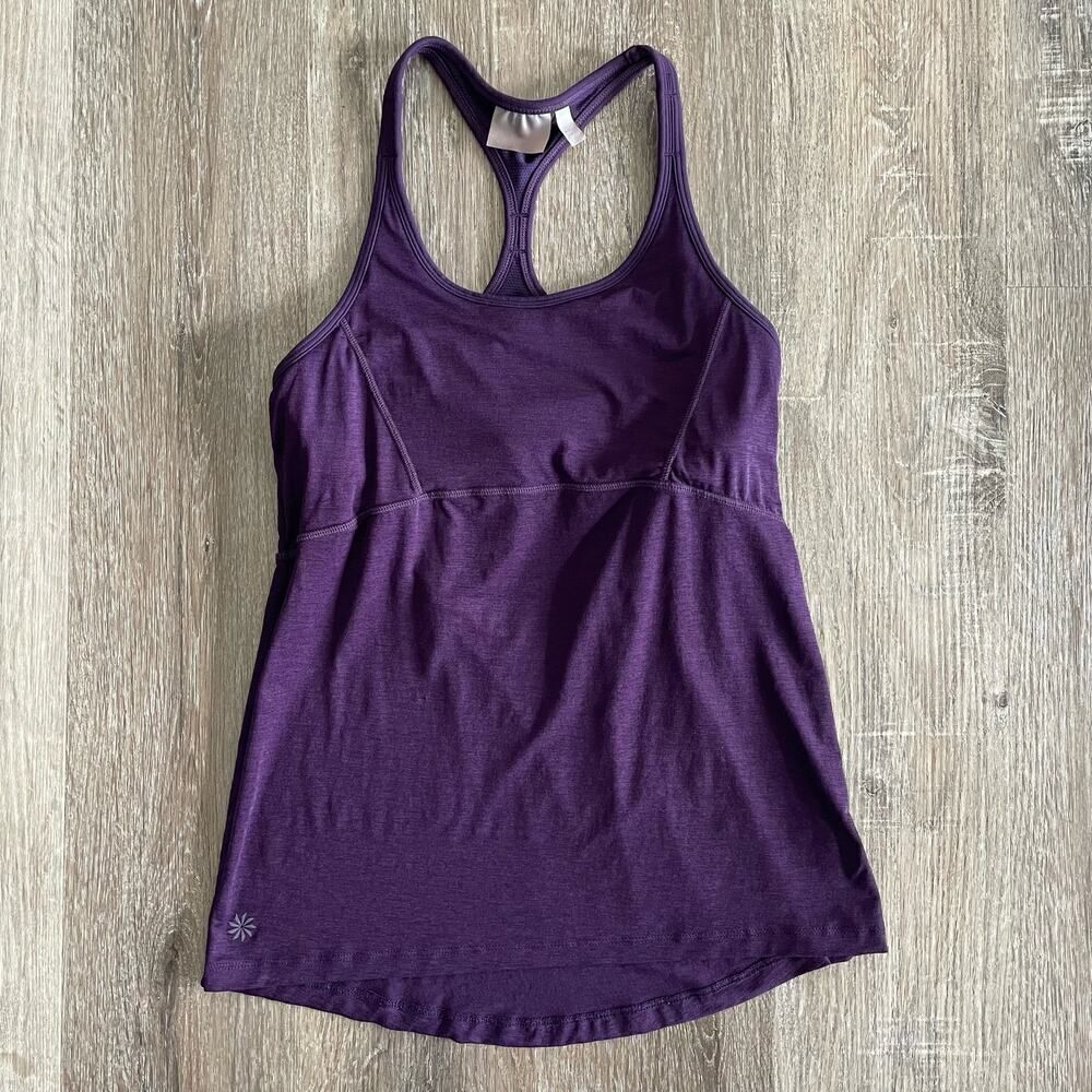Athleta Purple Swift Reach And Restore Built-in Bra Tank Top - Size: XS